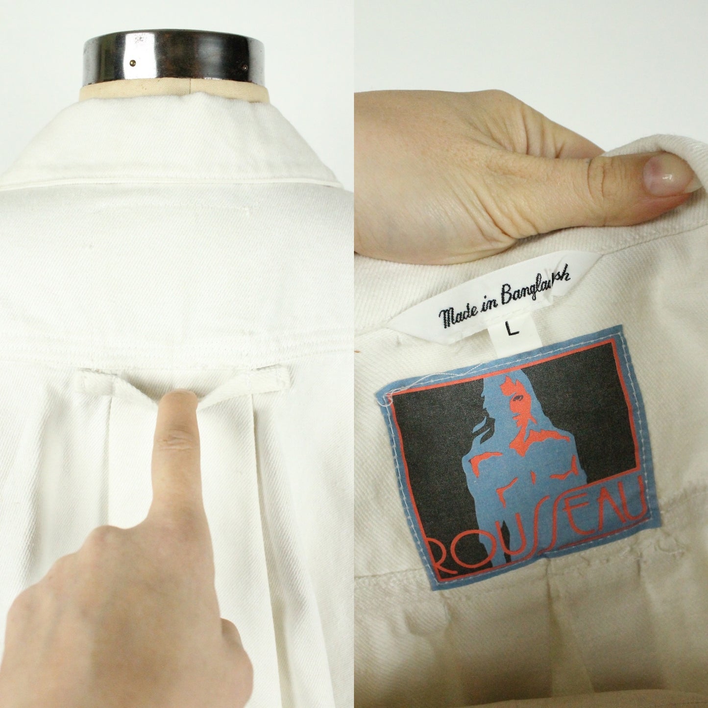 80s White Denim Hi-Lo Jacket