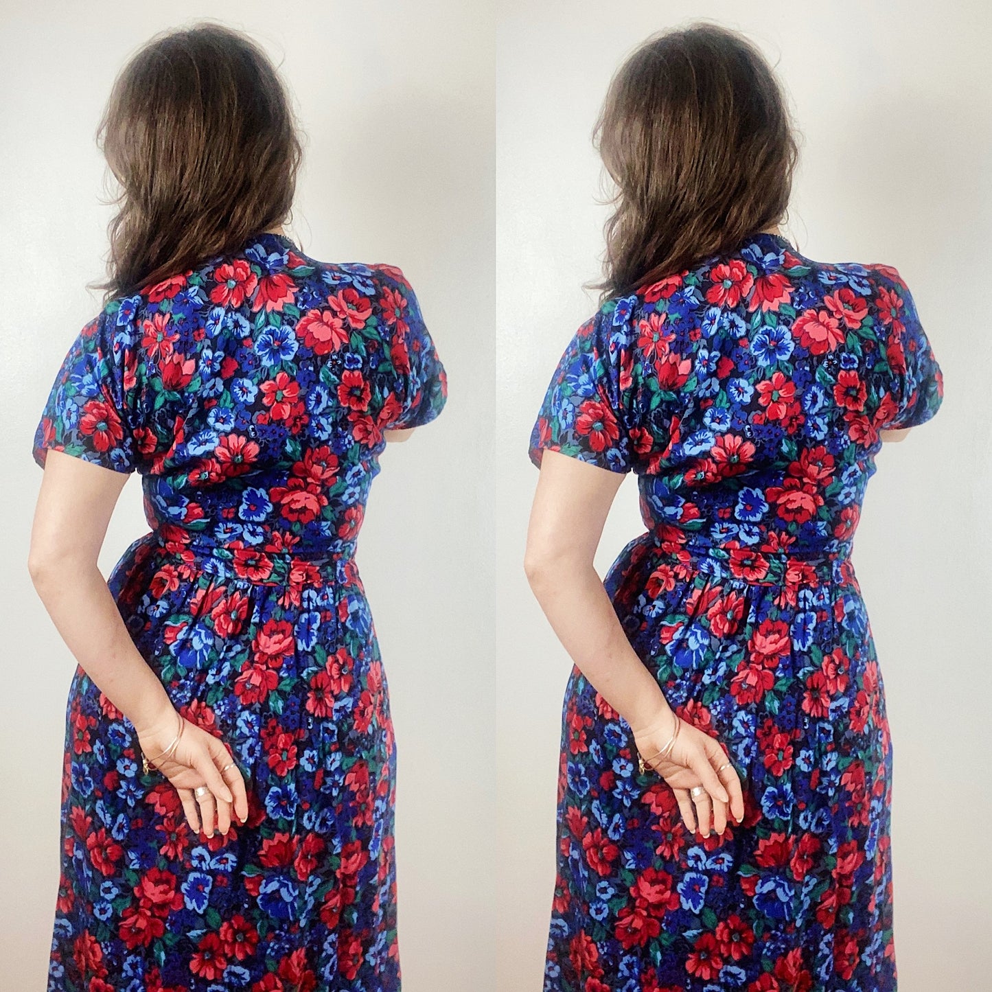 80s Floral Gem-tone Two Piece Set