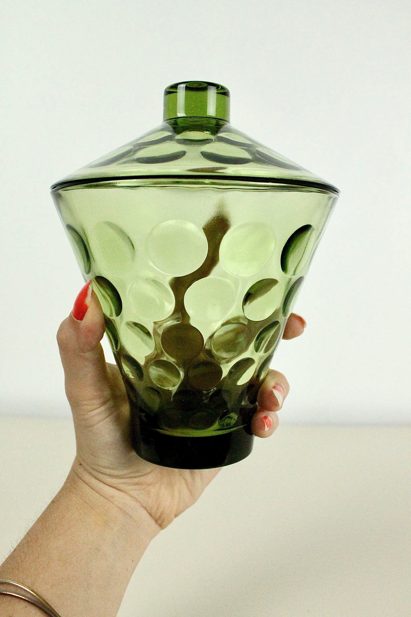 70s Spotted Olive Green Vessel