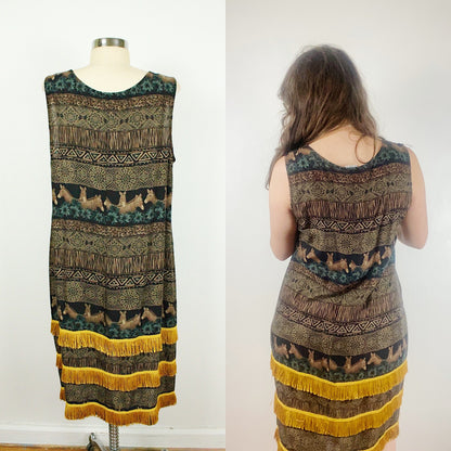 80s Safari Fringe Dress