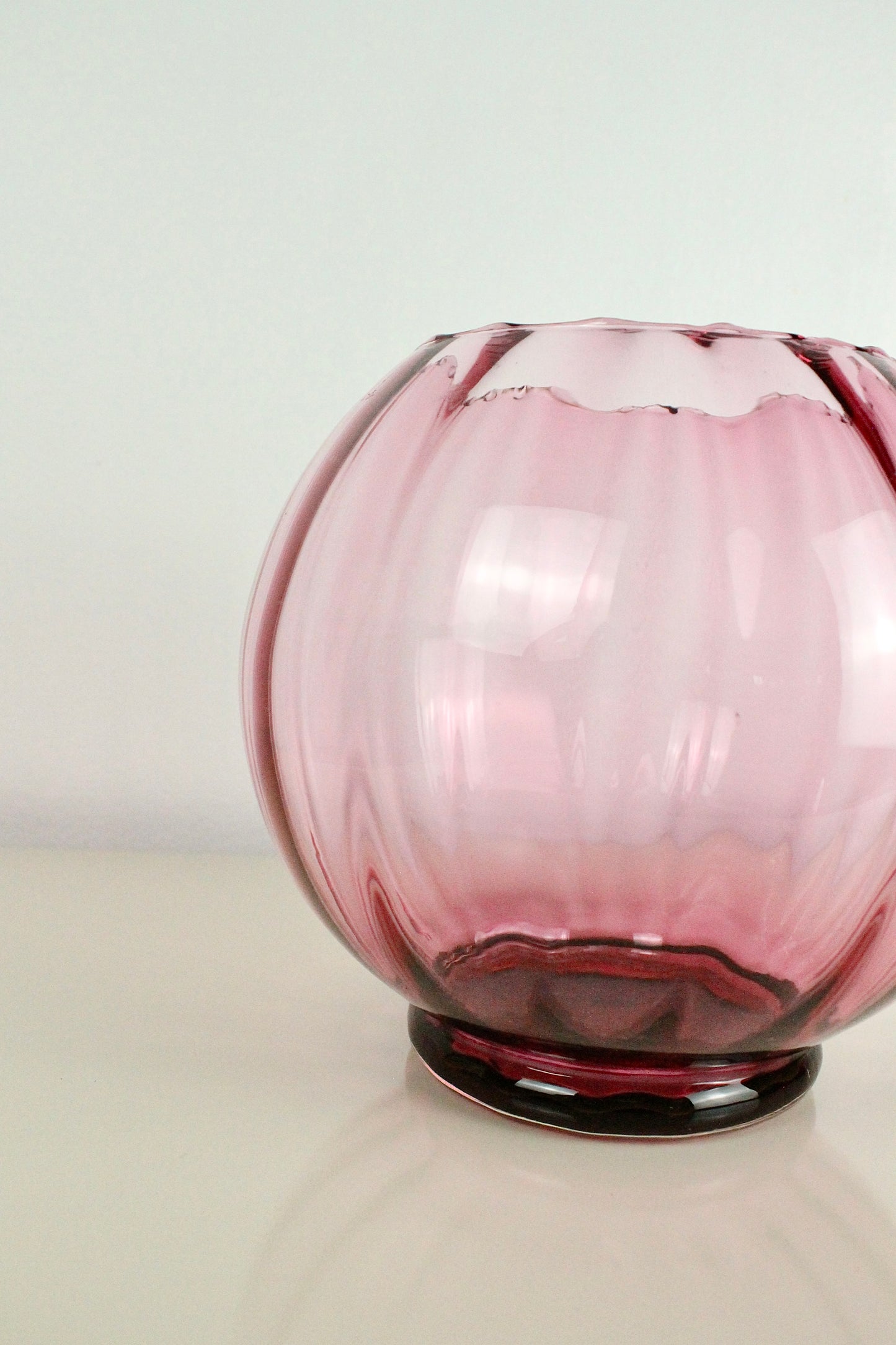 Magenta Glass Globe Bowl