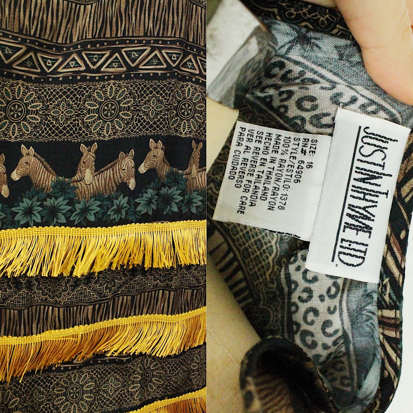 80s Safari Fringe Dress