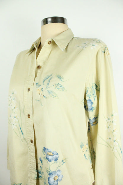 90s Buttercream Floral Button-Up