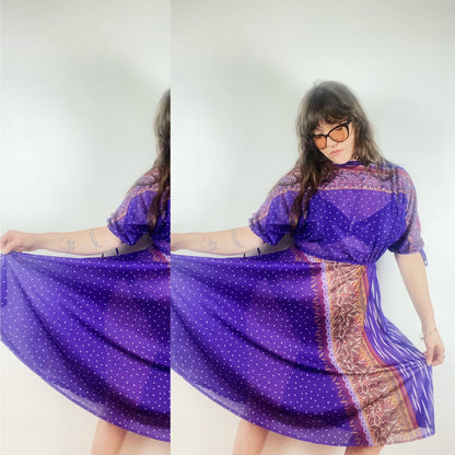 70s/80s Purple Breeze Dress