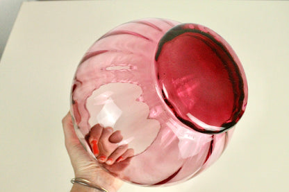 Magenta Glass Globe Bowl