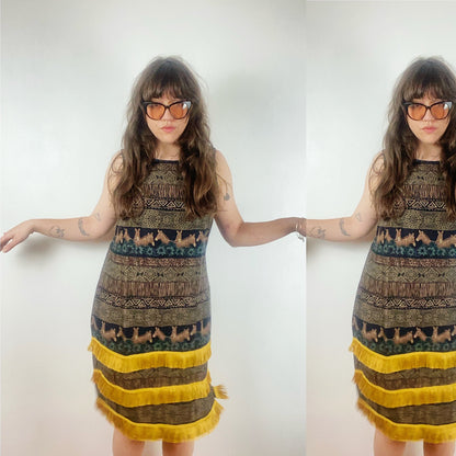 80s Safari Fringe Dress