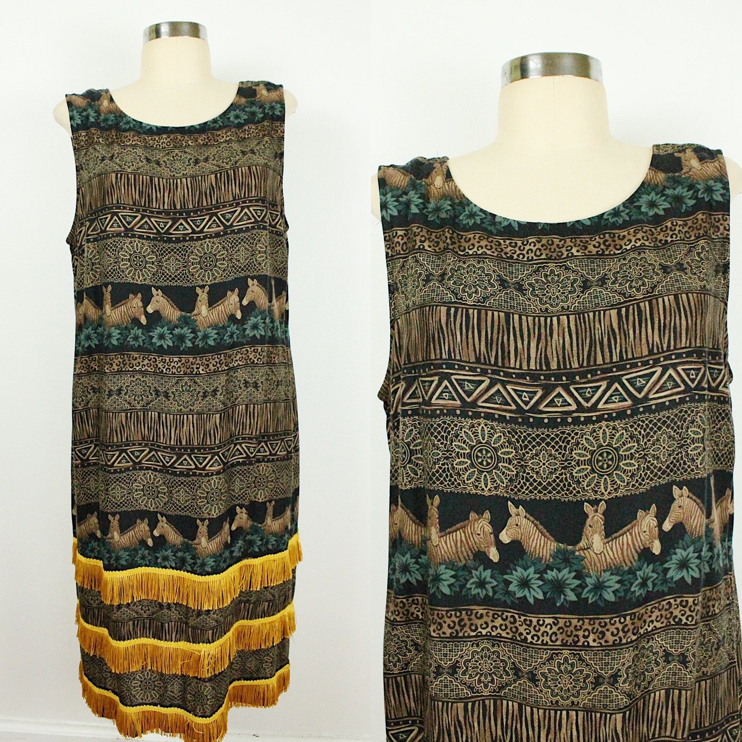 80s Safari Fringe Dress