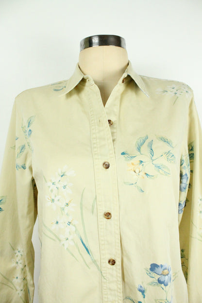 90s Buttercream Floral Button-Up