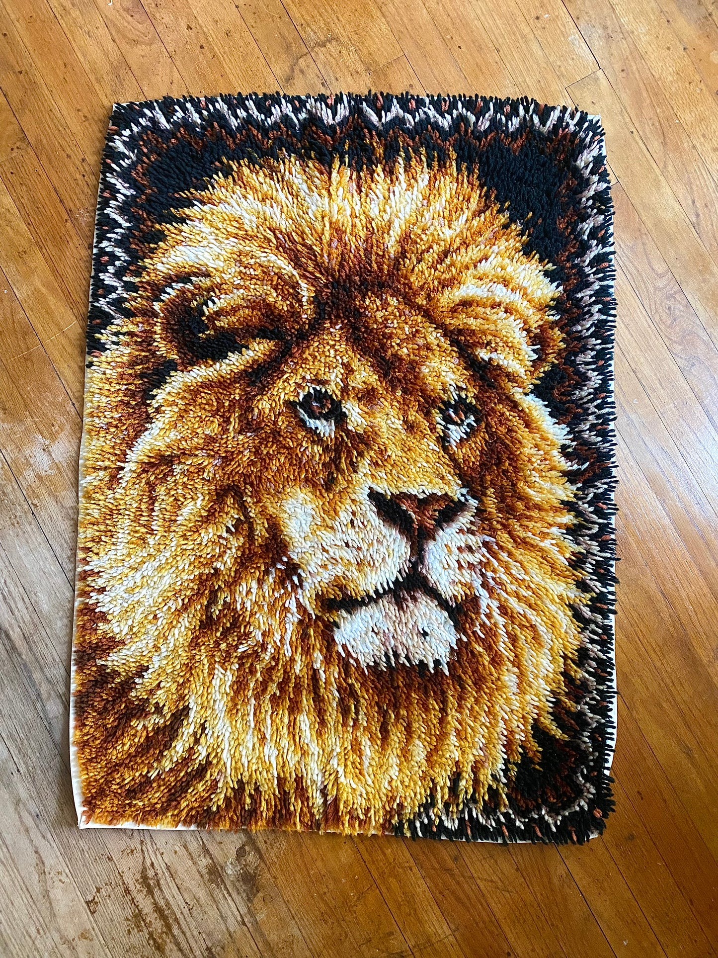 70s Handmade Lion Rug