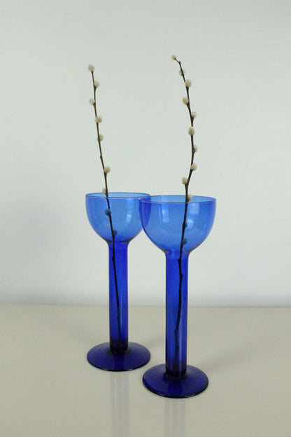 Cobalt Glass Flute Set