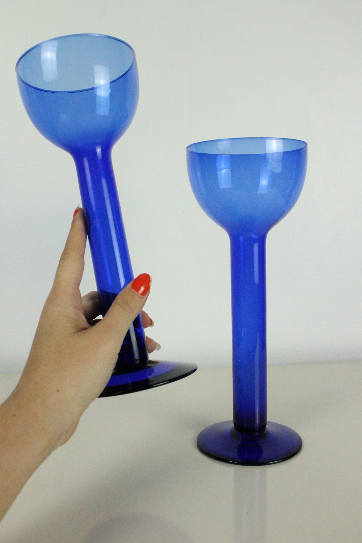 Cobalt Glass Flute Set