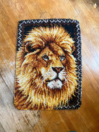 70s Handmade Lion Rug