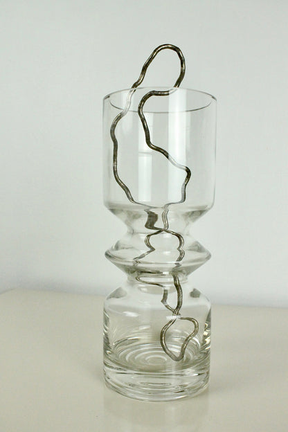 Heavy Ripple Danish Glass Vase