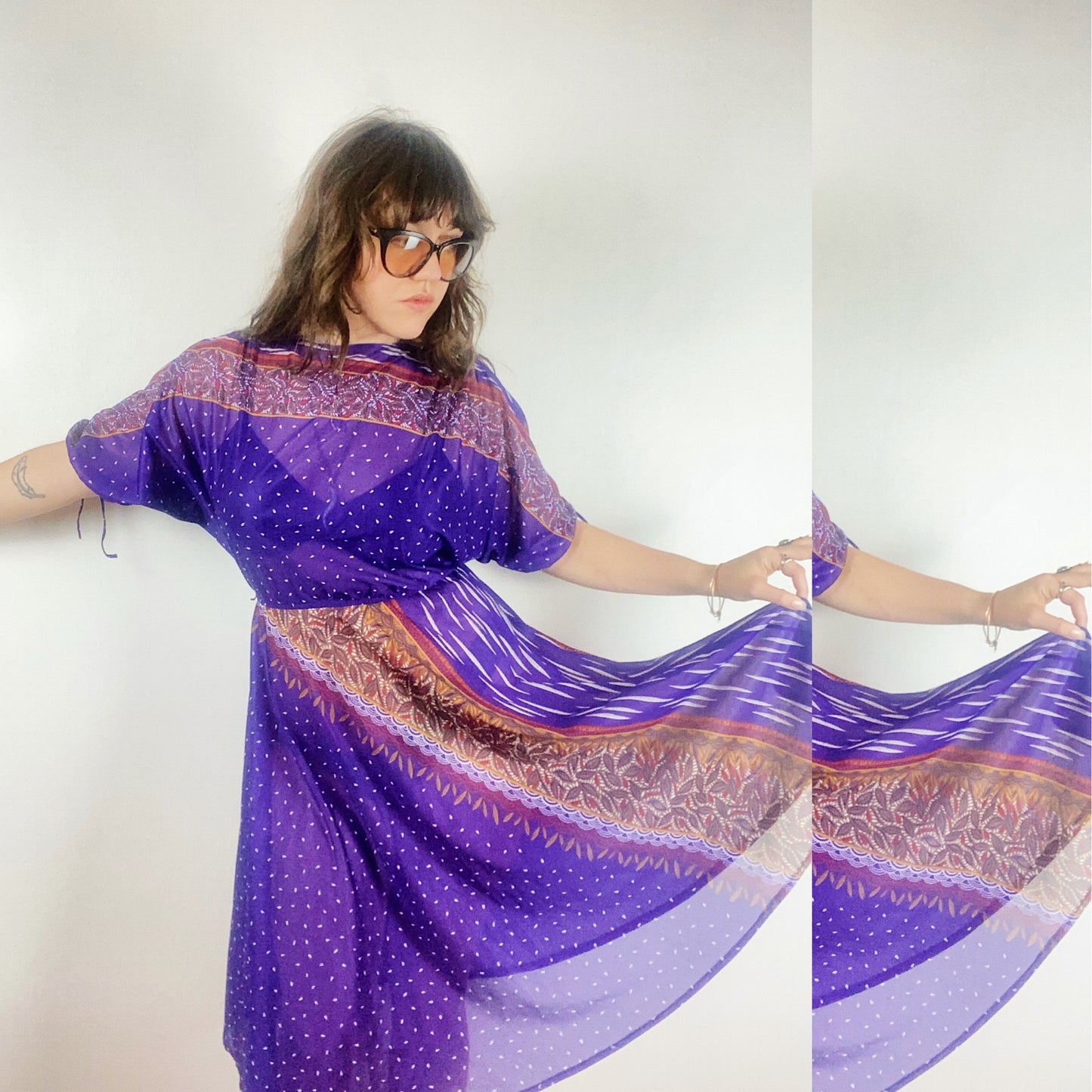 70s/80s Purple Breeze Dress