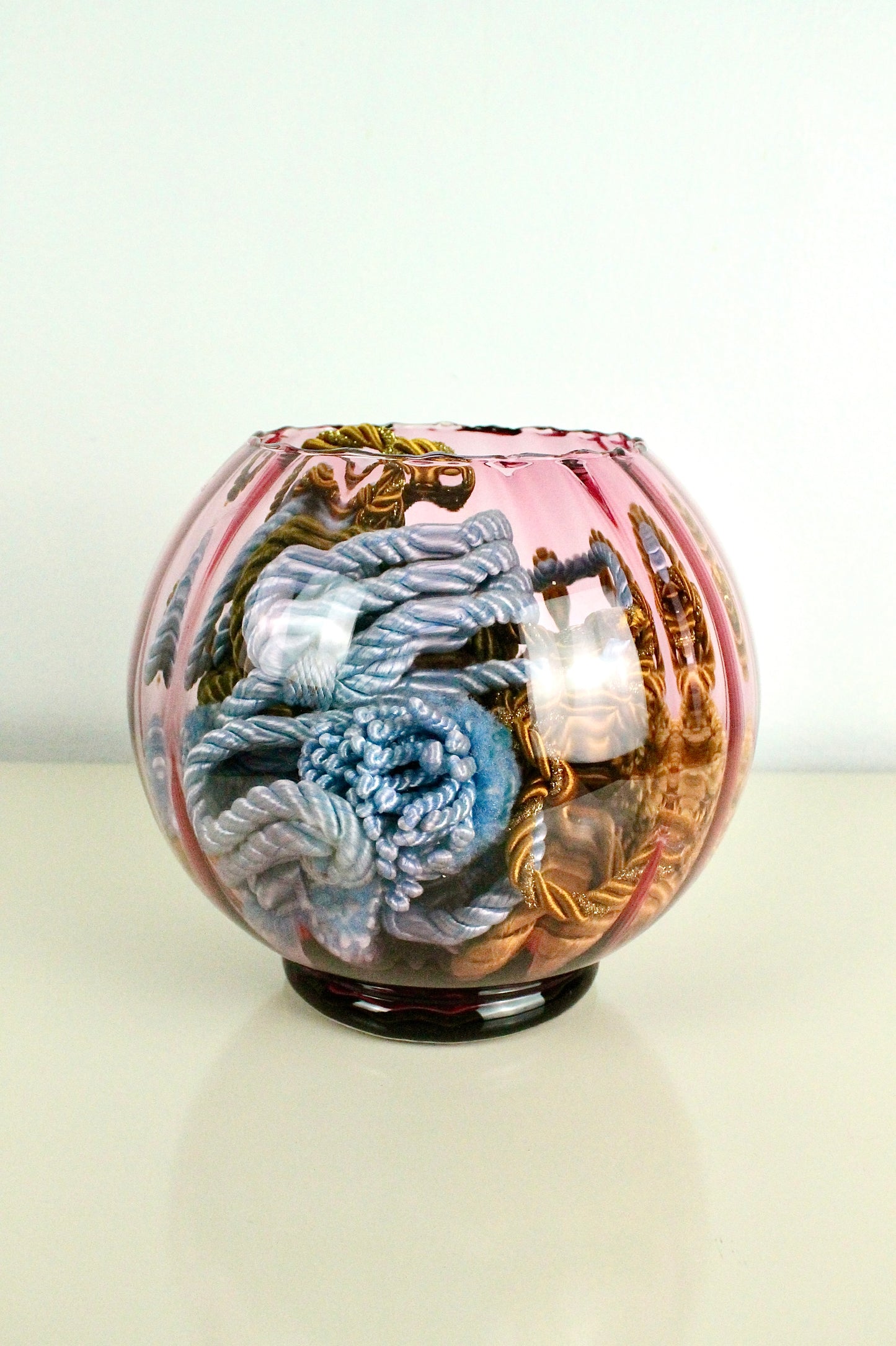 Magenta Glass Globe Bowl