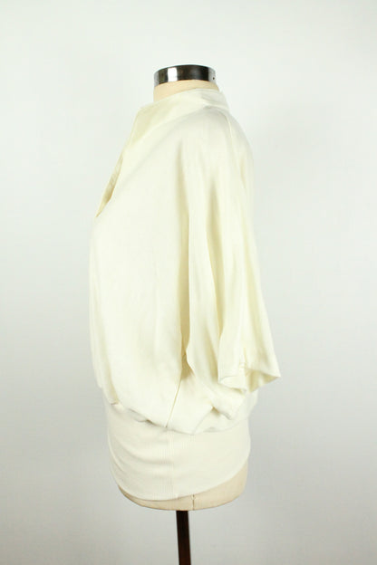 80s Cream Batwing Top