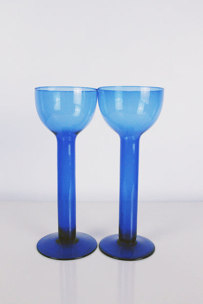 Cobalt Glass Flute Set