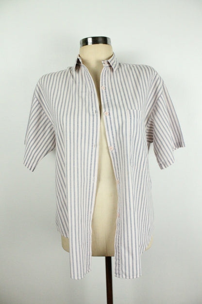 90s Pinstriped Button-Up