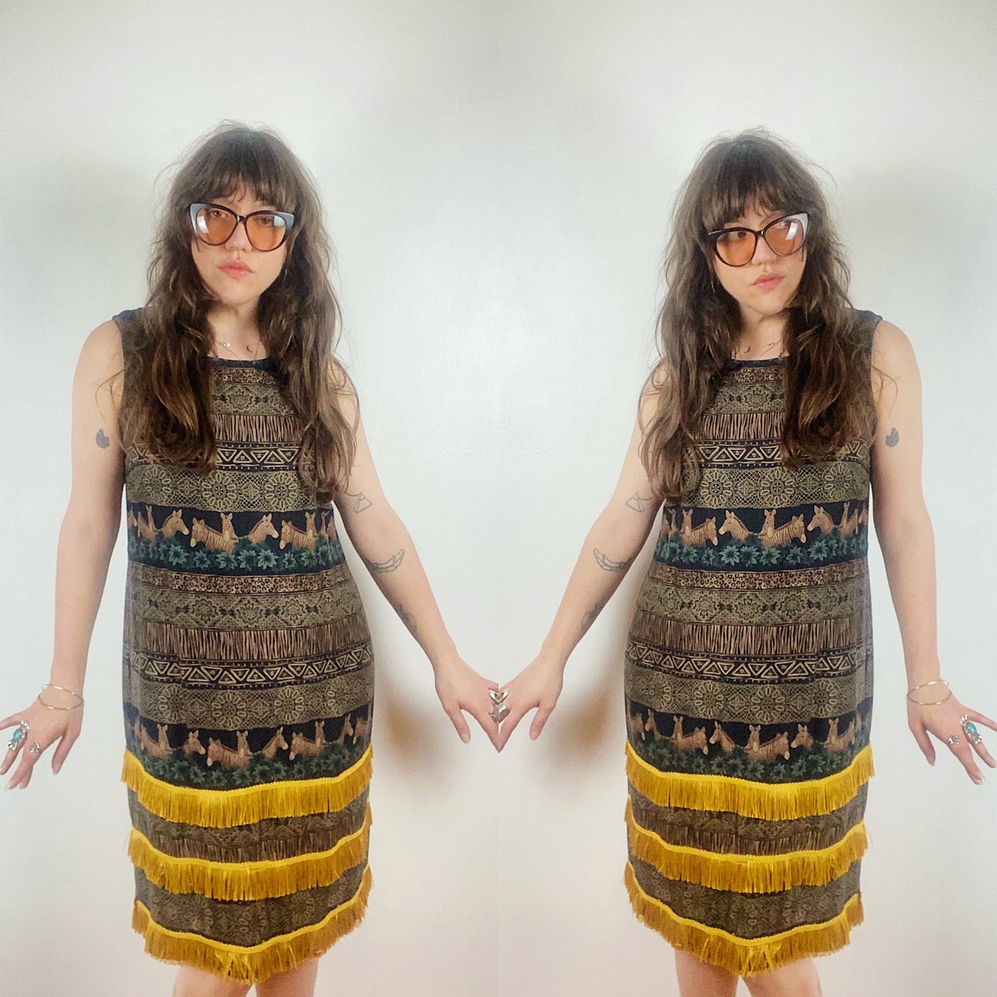 80s Safari Fringe Dress