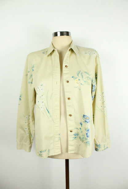 90s Buttercream Floral Button-Up