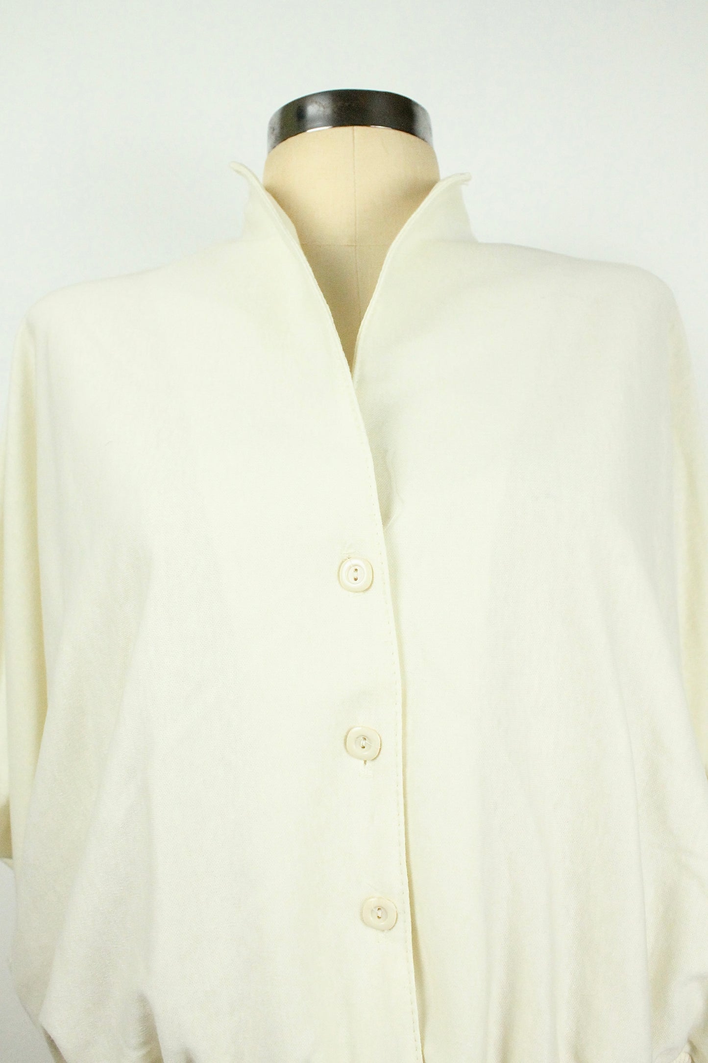 80s Cream Batwing Top