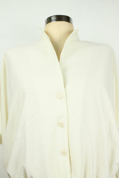 80s Cream Batwing Top