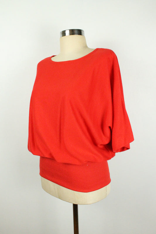 80s Red Batwing Top