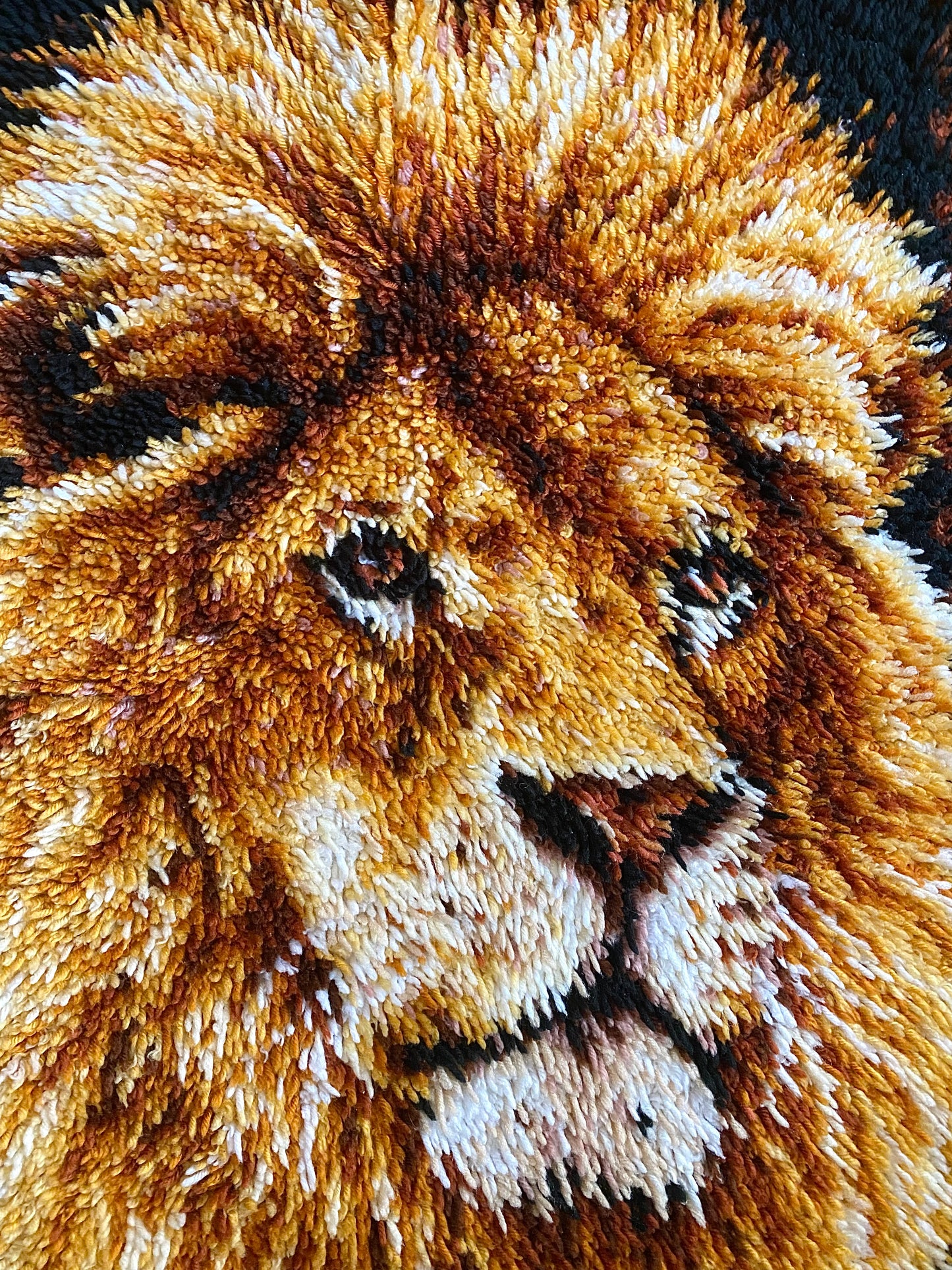 70s Handmade Lion Rug