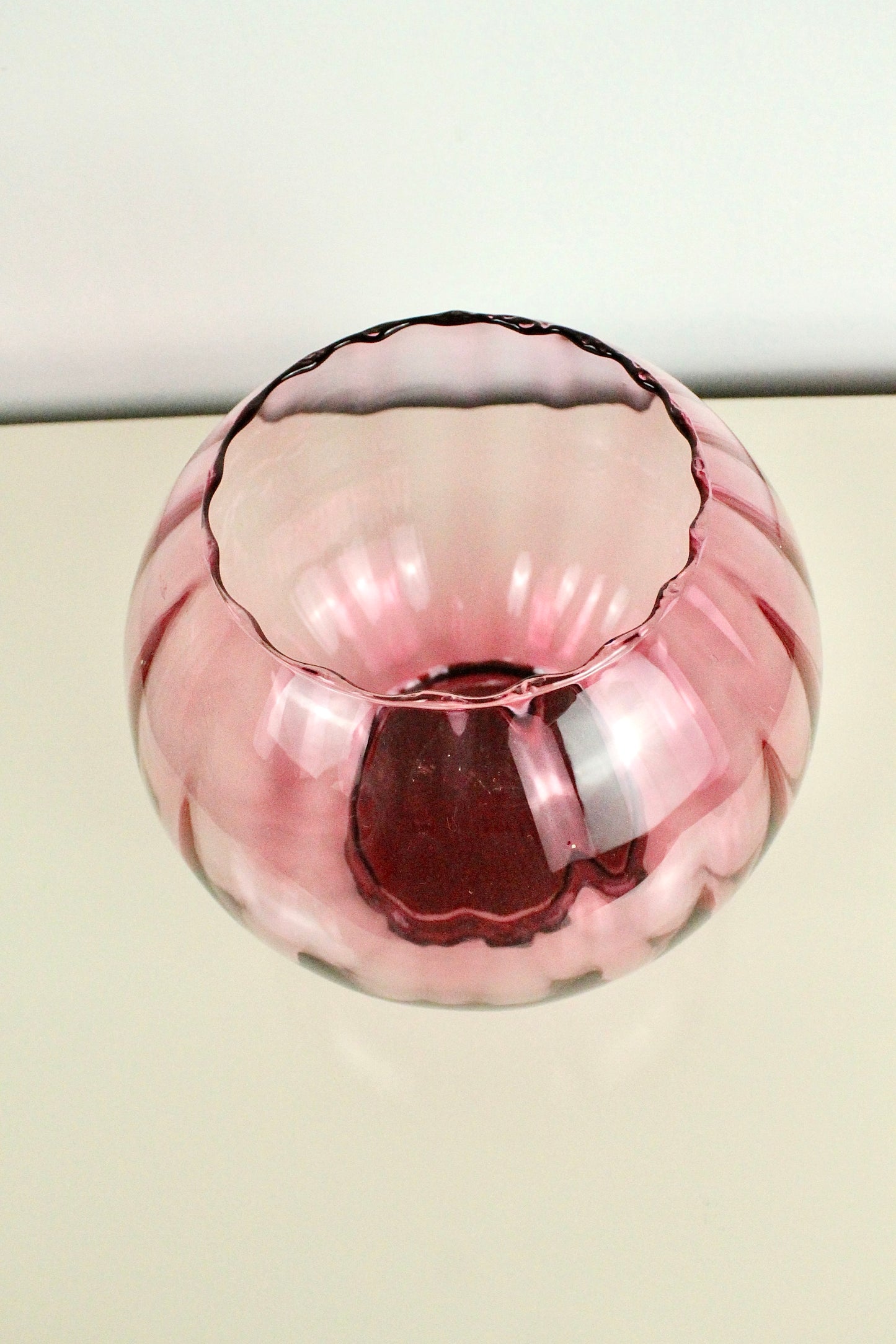 Magenta Glass Globe Bowl