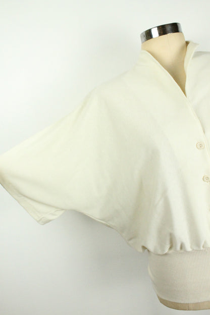 80s Cream Batwing Top