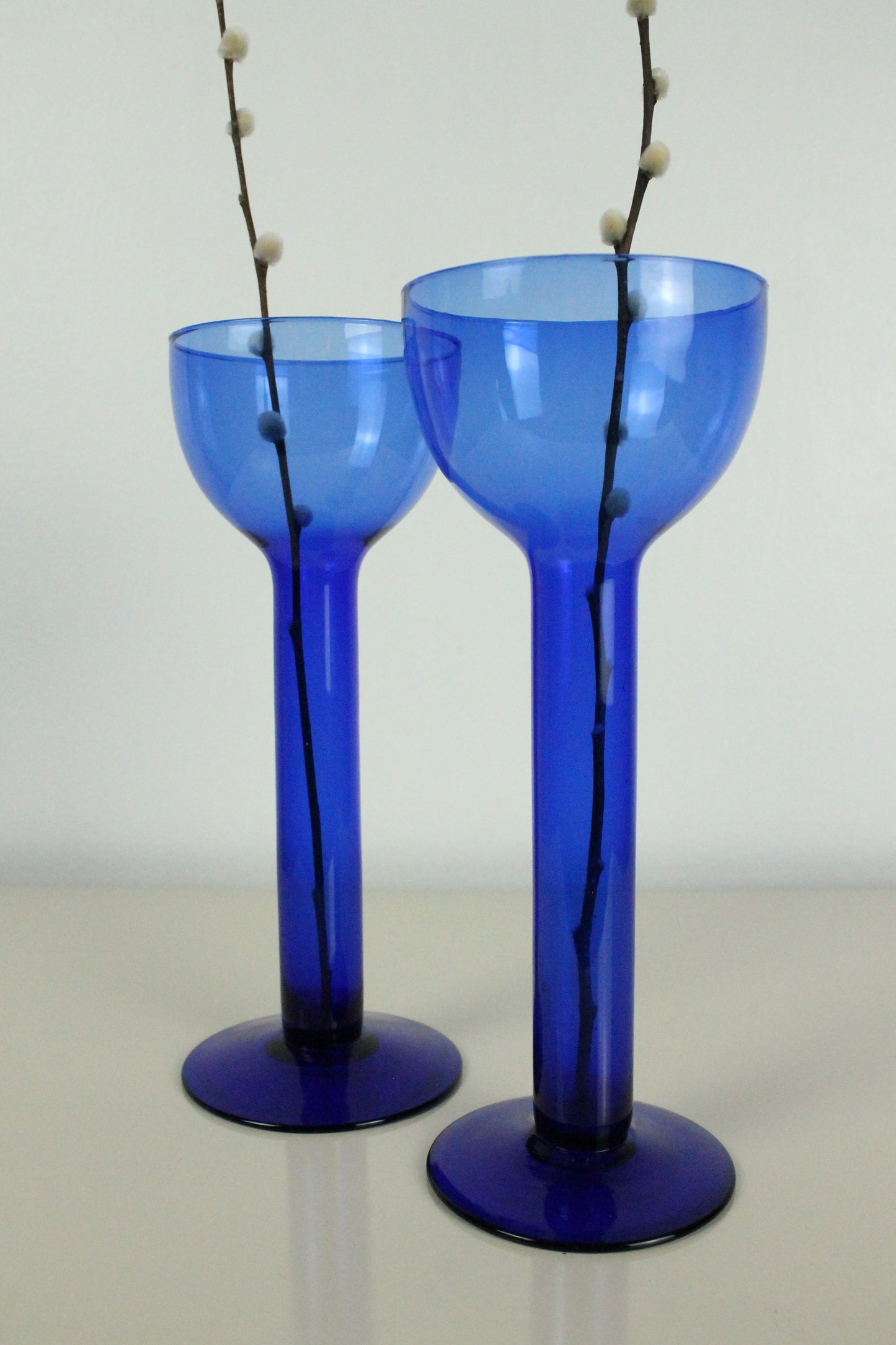 Cobalt Glass Flute Set