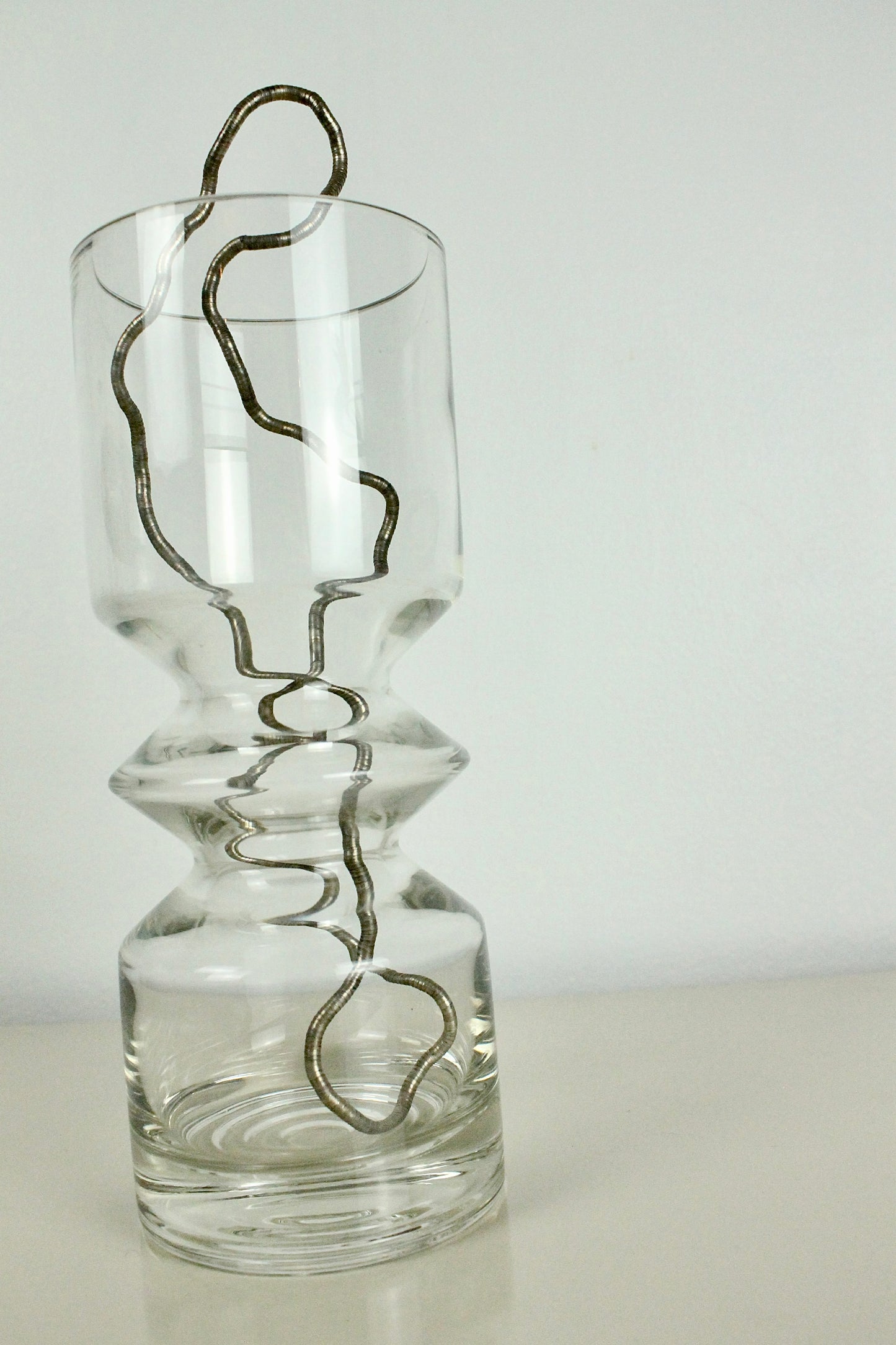 Heavy Ripple Danish Glass Vase