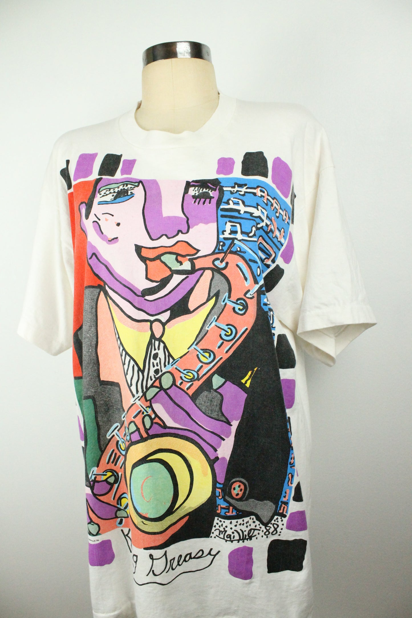 1988 Vintage Pop Art Jazz VH1 Myles Maillie T-shirt XL